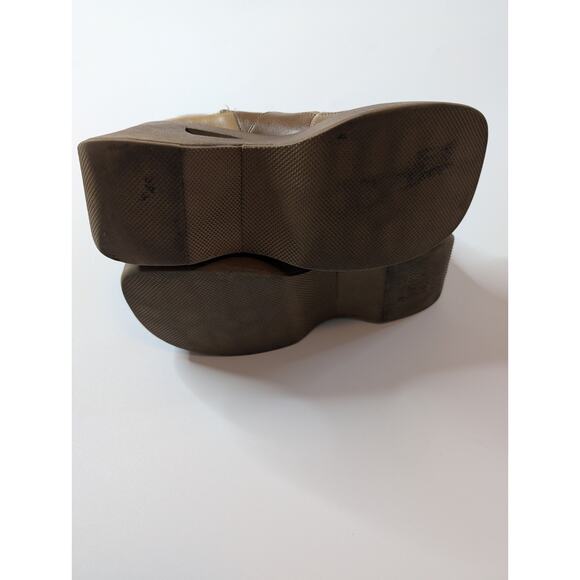 VTG 90s Y2K Patchwork Platform Chunky Tan Boots Women’s Full Zip Bakers - Picture 9 of 14